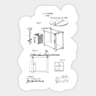 Churn Vintage Patent Hand Drawing Sticker